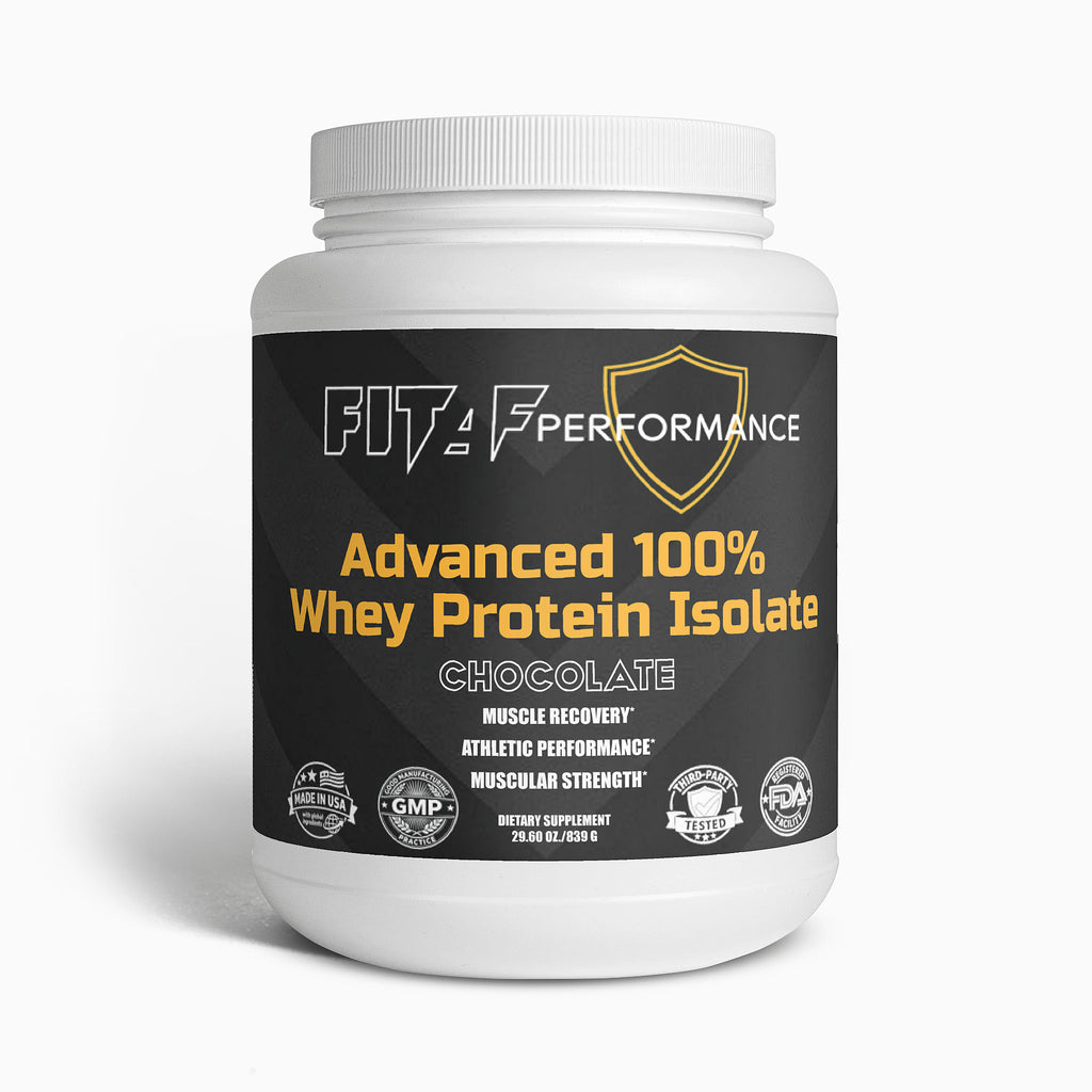 whey protein isolate chocolate FitAF protein powder tub