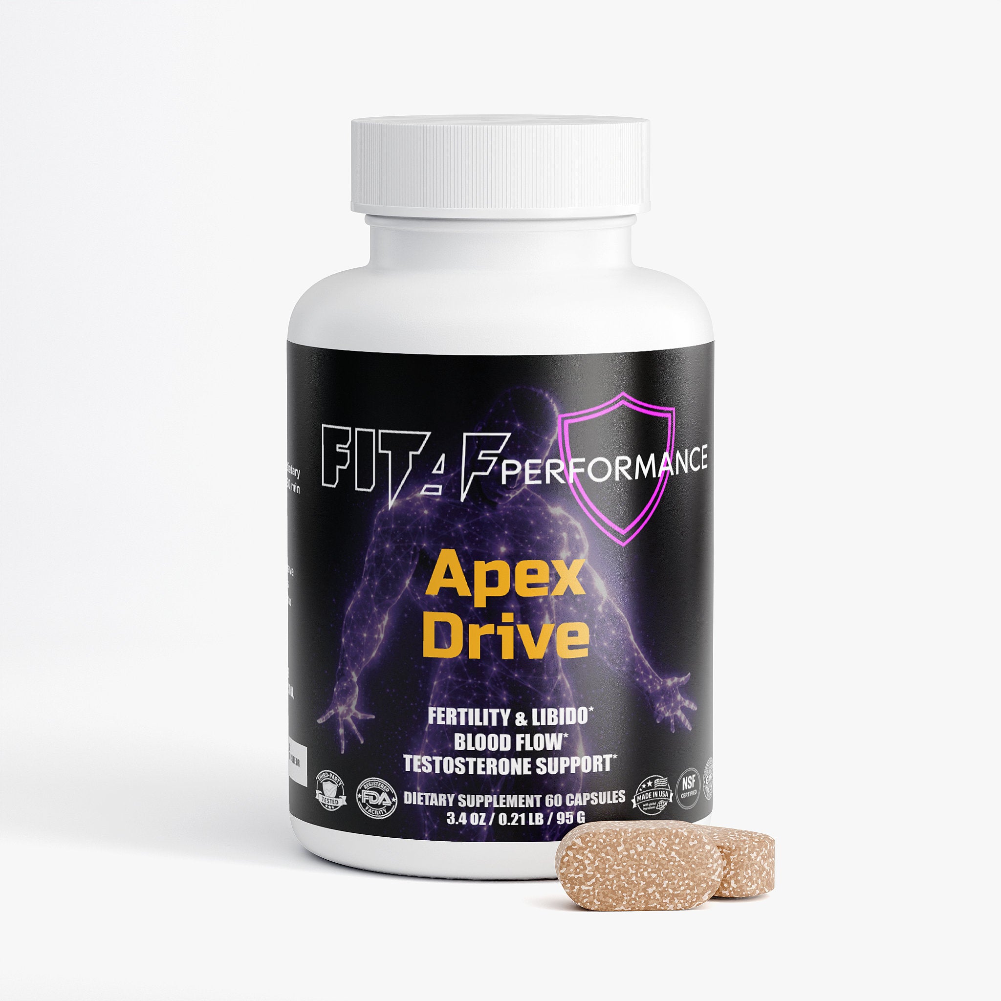mens performance supplement capsules close up