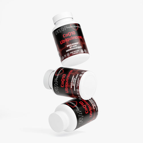 coenzyme q10 capsules energy supplement bottle