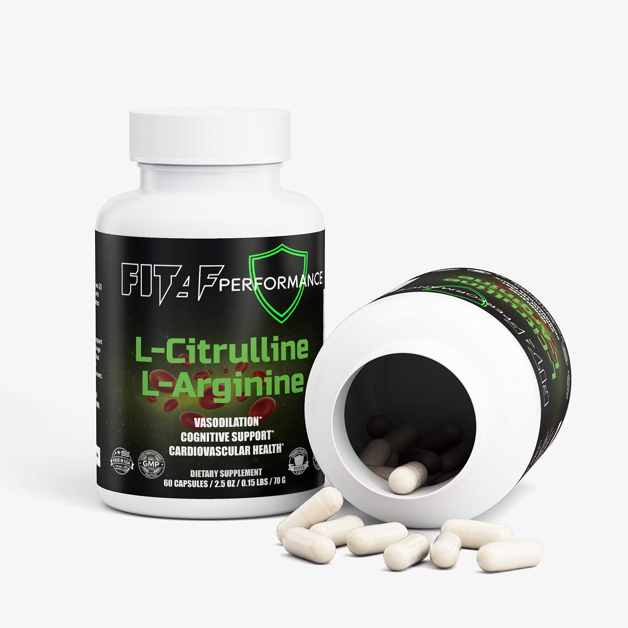 l citrulline l arginine supplement capsules bottle