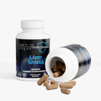 liver shield supplement bottle capsules display