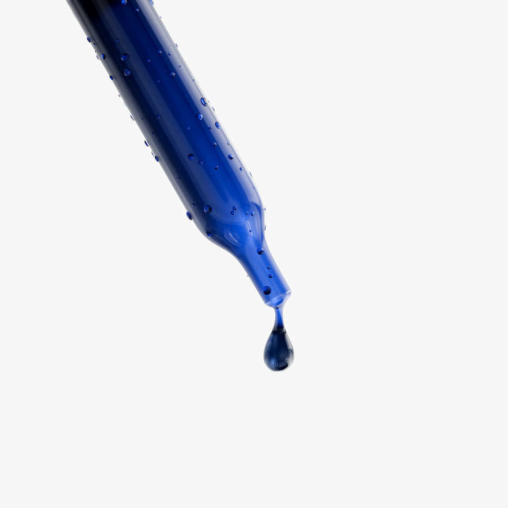 methylene blue liquid drops close up dropper