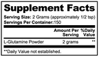 l-glutamine supplement facts label