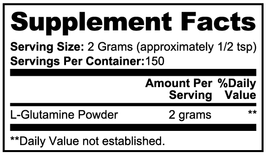l-glutamine supplement facts label