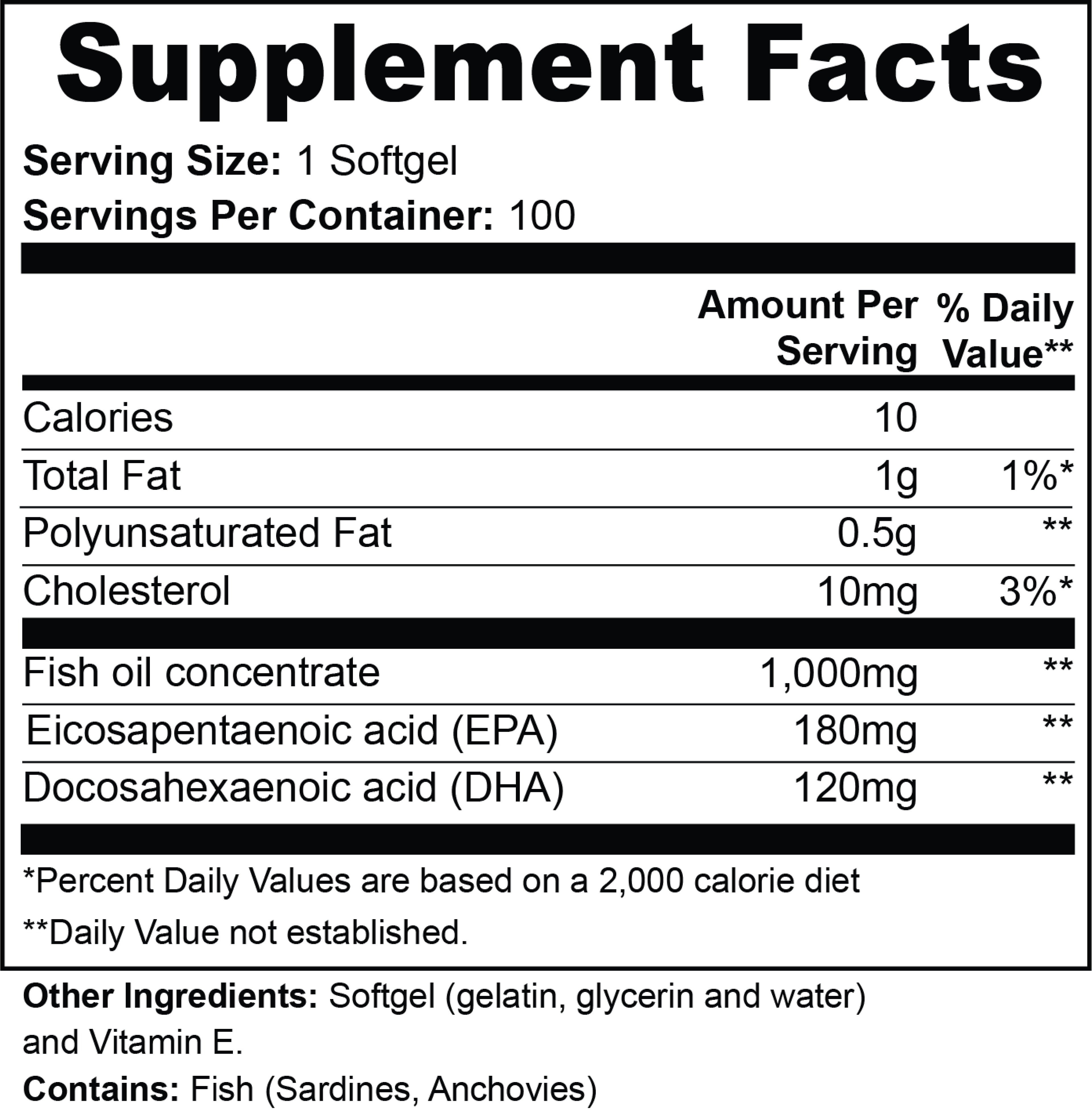 omega 3 supplement container label FitAF