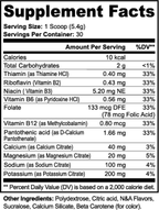 electrolyte drink mix supplement facts label lemonade