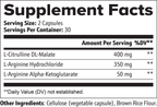 nitric oxide supplement facts label