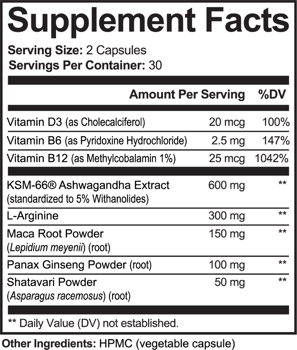 ashwagandha plus supplement container label